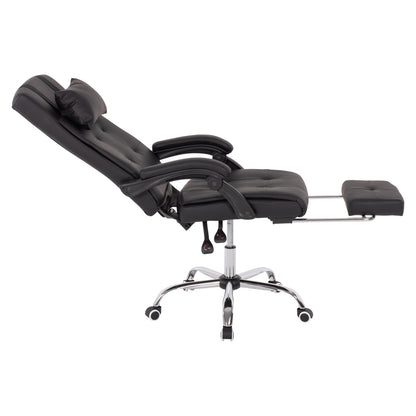 EXECUTIVE OFFICE CHAIR BLACK WITH RETRACTABLE FOOTREST 58x71x128