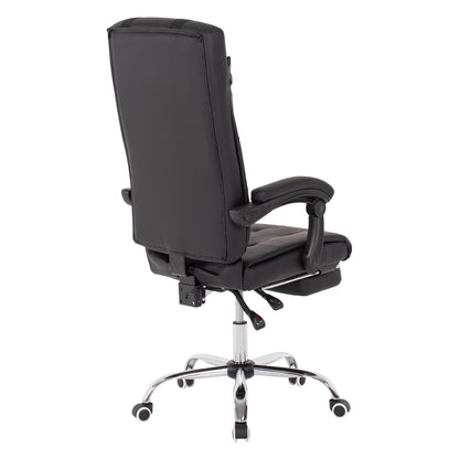 EXECUTIVE OFFICE CHAIR BLACK WITH RETRACTABLE FOOTREST 58x71x128