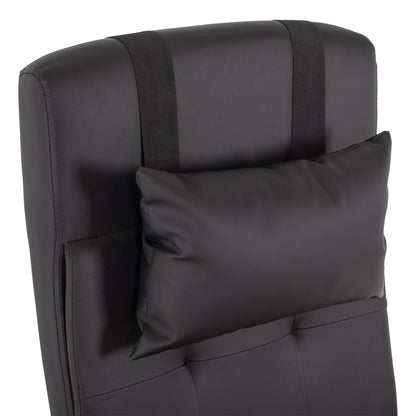 EXECUTIVE OFFICE CHAIR BLACK WITH RETRACTABLE FOOTREST 58x71x128