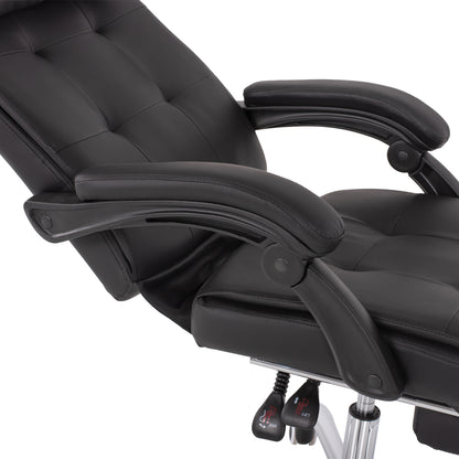 EXECUTIVE OFFICE CHAIR BLACK WITH RETRACTABLE FOOTREST 58x71x128