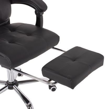 EXECUTIVE OFFICE CHAIR BLACK WITH RETRACTABLE FOOTREST 58x71x128