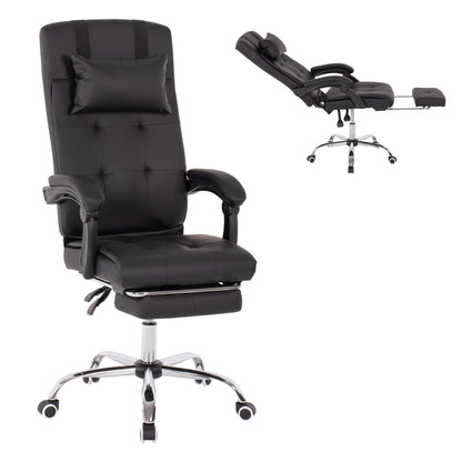 EXECUTIVE OFFICE CHAIR BLACK WITH RETRACTABLE FOOTREST 58x71x128