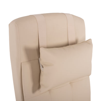 MANAGER'S OFFICE CHAIR BEIGE WITH FOLDABLE FOOTREST 58x71x128