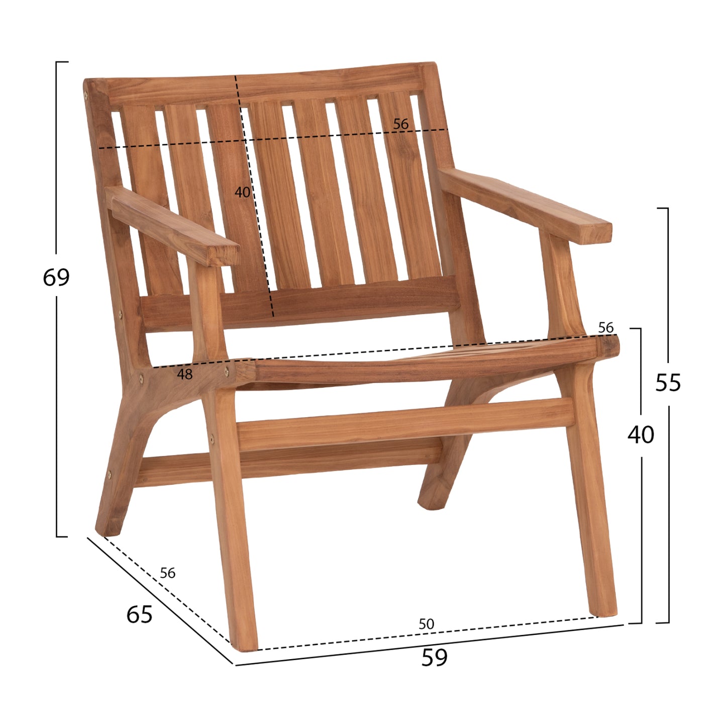 ΠΟΛΥΘΡΟΝΑ LOUNGE ARANIA ΞΥΛΟ TEAK ΣΕ ΦΥΣΙΚΟ 59x65x69