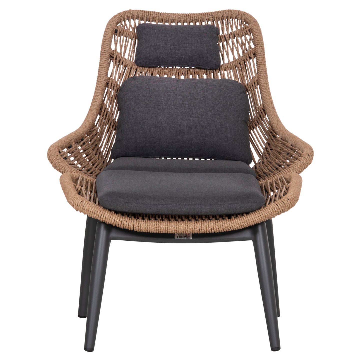 ΠΟΛΥΘΡΟΝΑ LOUNGE ΜΕ ΥΠΟΠΟΔΙΟ REMVAZZO ΑΛΟΥΜΙΝΙΟ ΓΚΡΙ-WICKER 90x85x96
