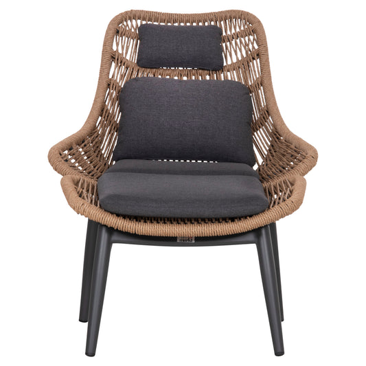 ΠΟΛΥΘΡΟΝΑ LOUNGE ΜΕ ΥΠΟΠΟΔΙΟ REMVAZZO ΑΛΟΥΜΙΝΙΟ ΓΚΡΙ-WICKER 90x85x96