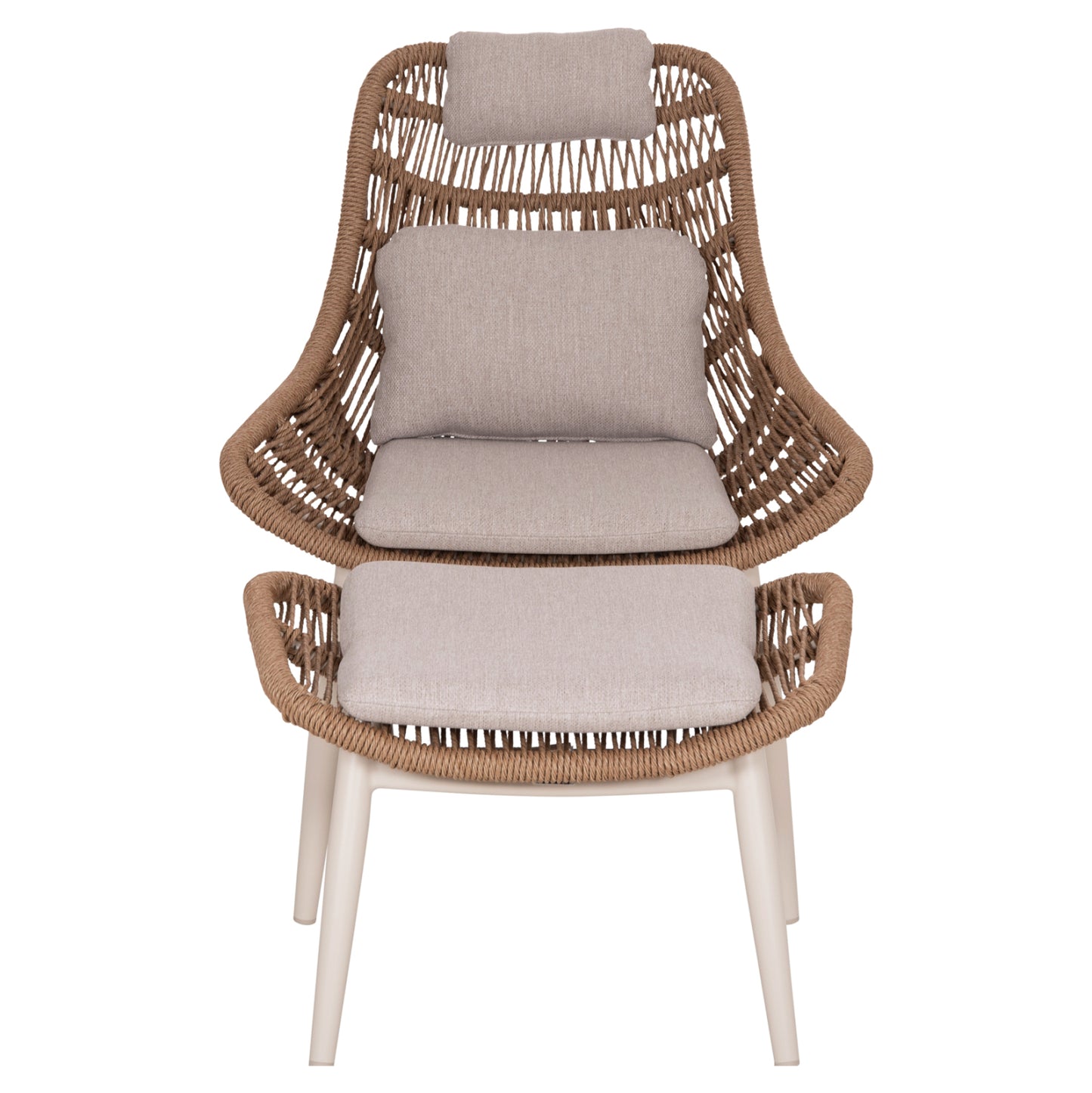 ΠΟΛΥΘΡΟΝΑ LOUNGE ΜΕ ΥΠΟΠΟΔΙΟ REMVAZZO ΑΛΟΥΜΙΝΙΟ ΜΠΕΖ-WICKER 90x85x96