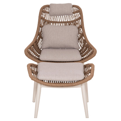 ΠΟΛΥΘΡΟΝΑ LOUNGE ΜΕ ΥΠΟΠΟΔΙΟ REMVAZZO ΑΛΟΥΜΙΝΙΟ ΜΠΕΖ-WICKER 90x85x96
