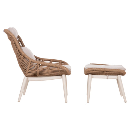 ΠΟΛΥΘΡΟΝΑ LOUNGE ΜΕ ΥΠΟΠΟΔΙΟ REMVAZZO ΑΛΟΥΜΙΝΙΟ ΜΠΕΖ-WICKER 90x85x96