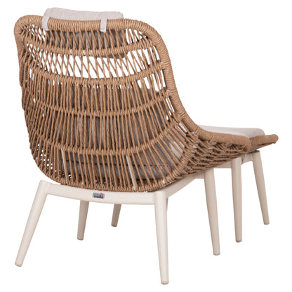 ΠΟΛΥΘΡΟΝΑ LOUNGE ΜΕ ΥΠΟΠΟΔΙΟ REMVAZZO ΑΛΟΥΜΙΝΙΟ ΜΠΕΖ-WICKER 90x85x96