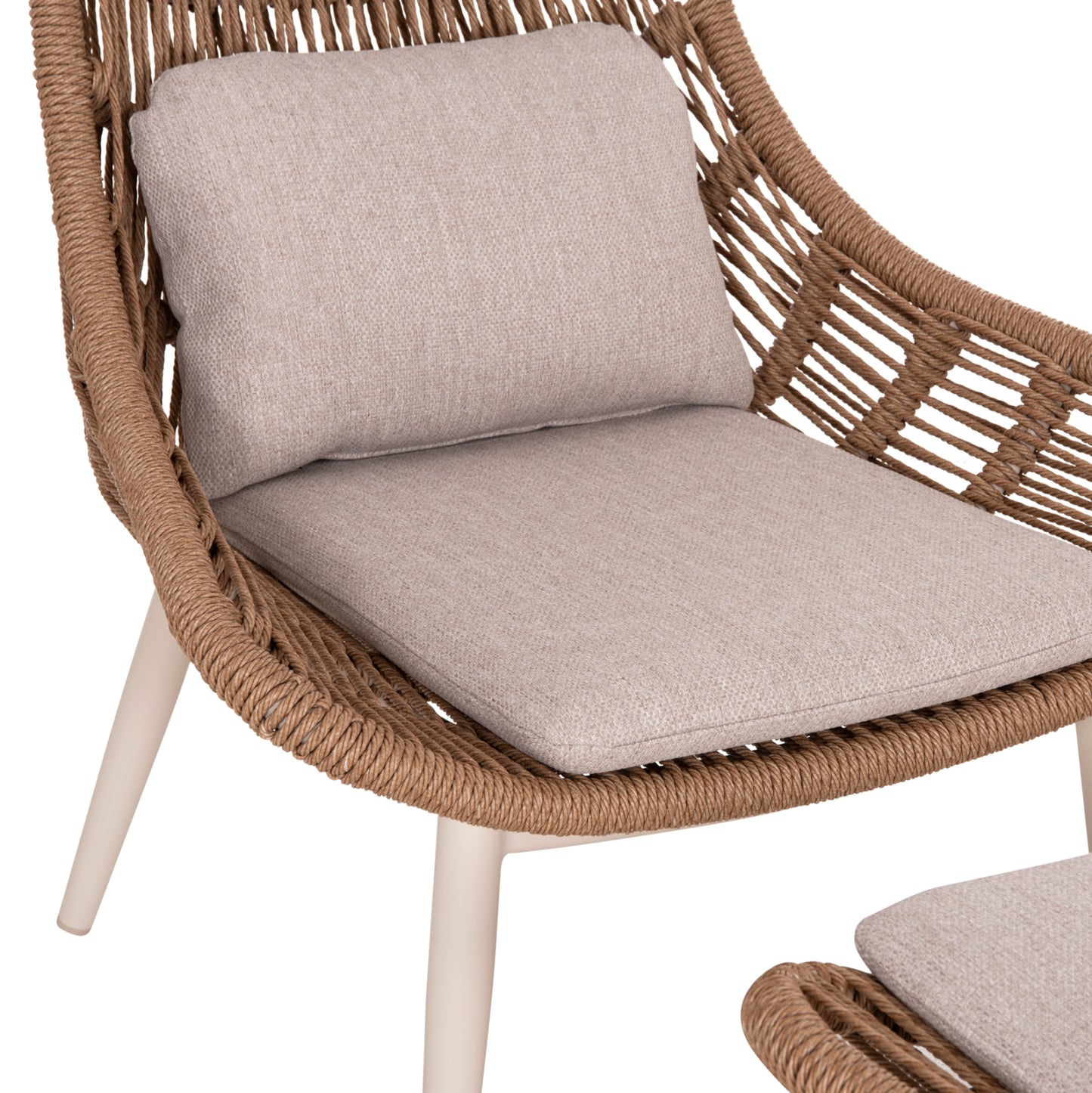 ΠΟΛΥΘΡΟΝΑ LOUNGE ΜΕ ΥΠΟΠΟΔΙΟ REMVAZZO ΑΛΟΥΜΙΝΙΟ ΜΠΕΖ-WICKER 90x85x96