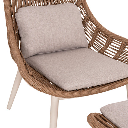ΠΟΛΥΘΡΟΝΑ LOUNGE ΜΕ ΥΠΟΠΟΔΙΟ REMVAZZO ΑΛΟΥΜΙΝΙΟ ΜΠΕΖ-WICKER 90x85x96