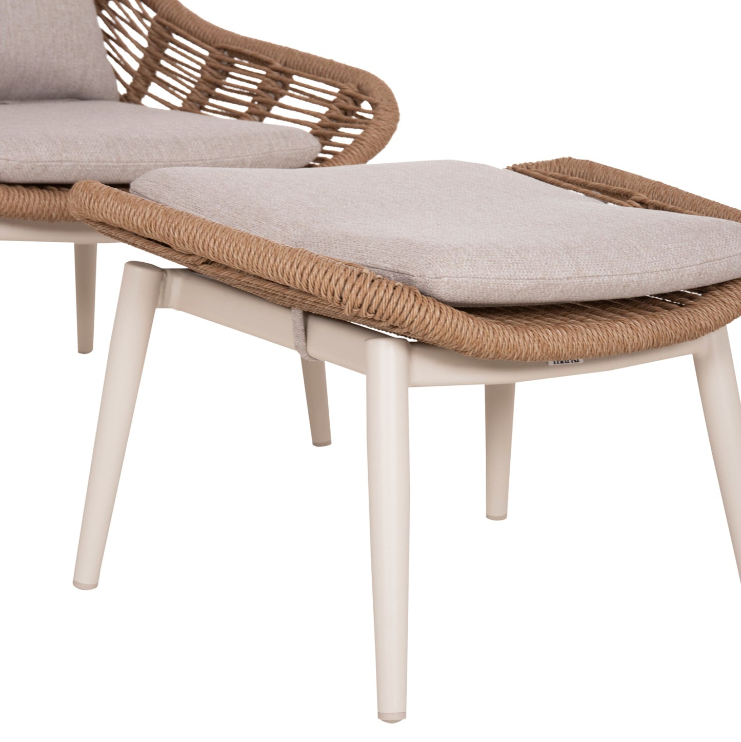 ΠΟΛΥΘΡΟΝΑ LOUNGE ΜΕ ΥΠΟΠΟΔΙΟ REMVAZZO ΑΛΟΥΜΙΝΙΟ ΜΠΕΖ-WICKER 90x85x96