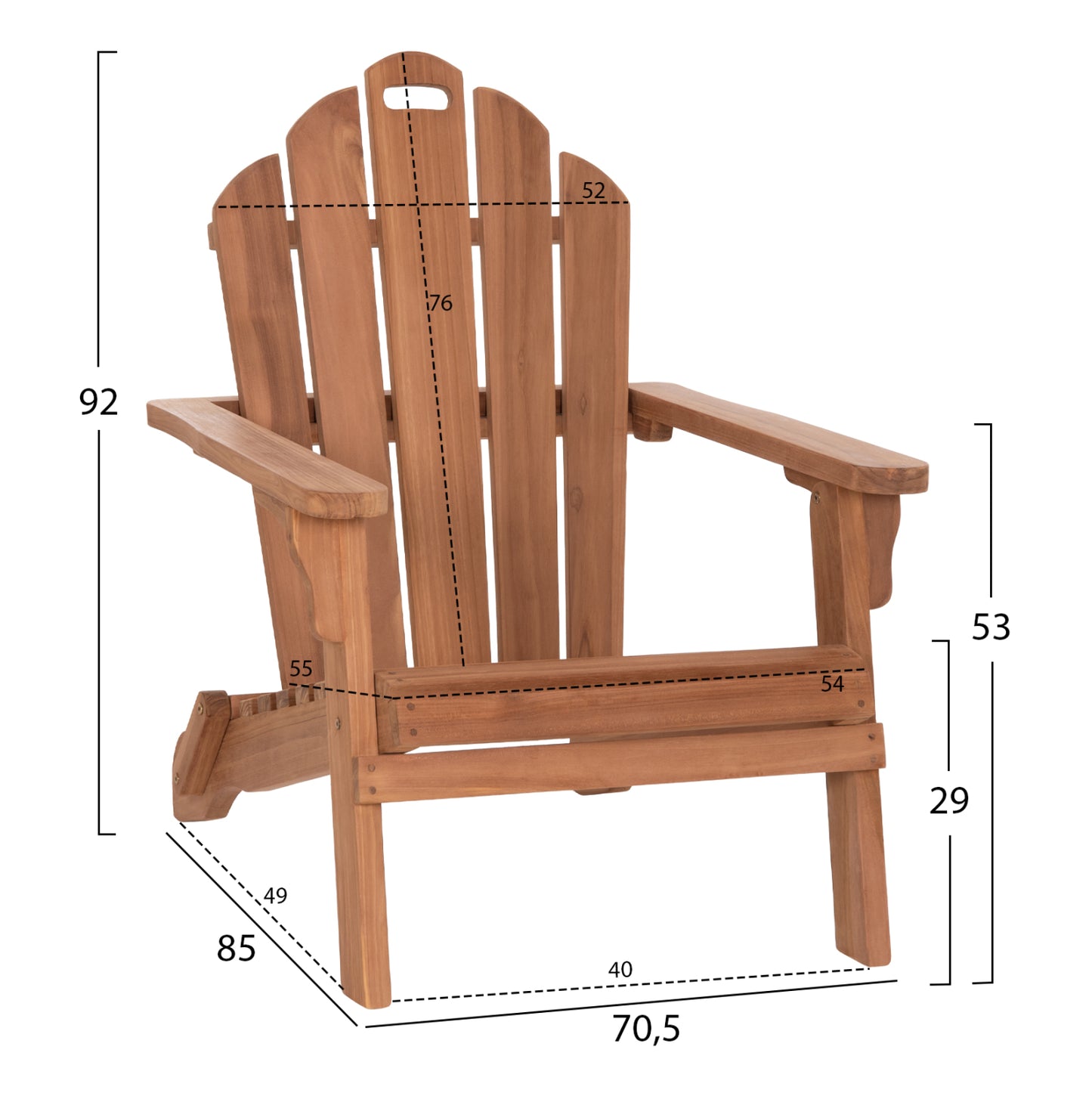 ΠΟΛΥΘΡΟΝΑ LOUNGE ΠΤΥΣΣΟΜΕΝΗ SKALL ΞΥΛΟ TEAK ΦΥΣΙΚΟ 70.5x85x92