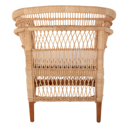 ΠΟΛΥΘΡΟΝΑ MALAWI ΞΥΛΟ ΜΑΟΝΙ ΕΠΕΝΔΥΣΗ RATTAN ΛΕΥΚΟ ΜΑΞΙΛΑΡΙ ΚΑΘΙΣΜΑΤΟΣ 80x70x86