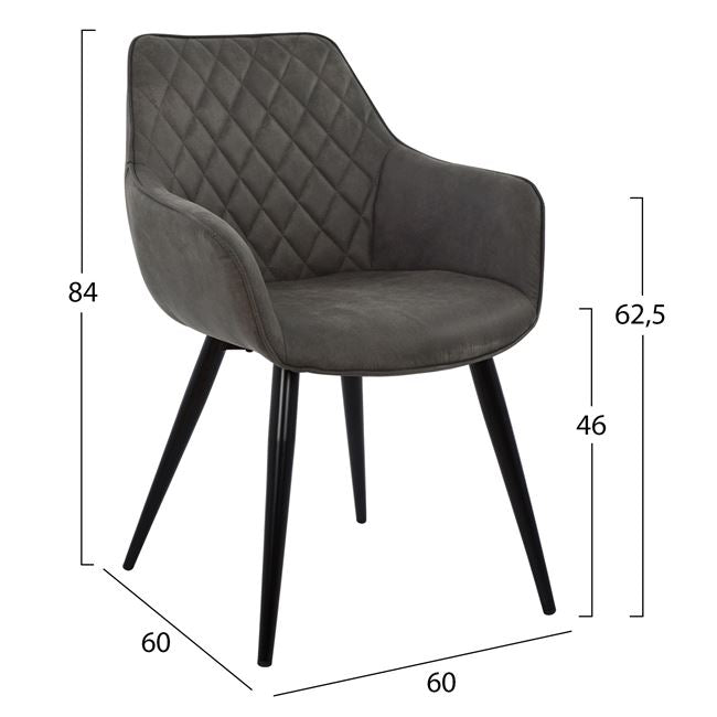 ΠΟΛΥΘΡΟΝΑ MANDO ΜΕ ΓΚΡΙ NUBUCK ΥΦΑΣΜΑ 60x60x84