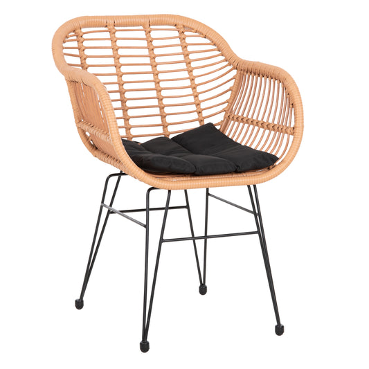 ΠΟΛΥΘΡΟΝΑ ΜΕ ΜΑΞΙΛΑΡΙ ΜΕΤΑΛΛΙΚΗ ALLEGRA ΜΕ WICKER ΜΠΕΖ 58x59x82