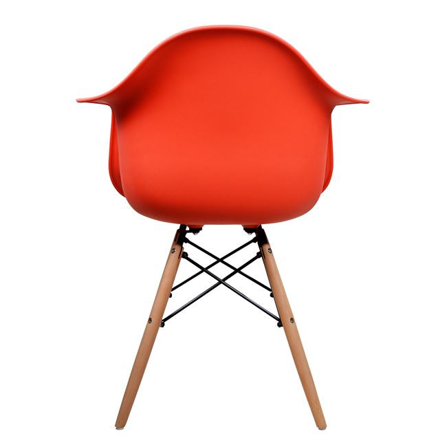 ARMCHAIR WITH WOODEN LEGS & RED SEAT MIRTO 64x60x81