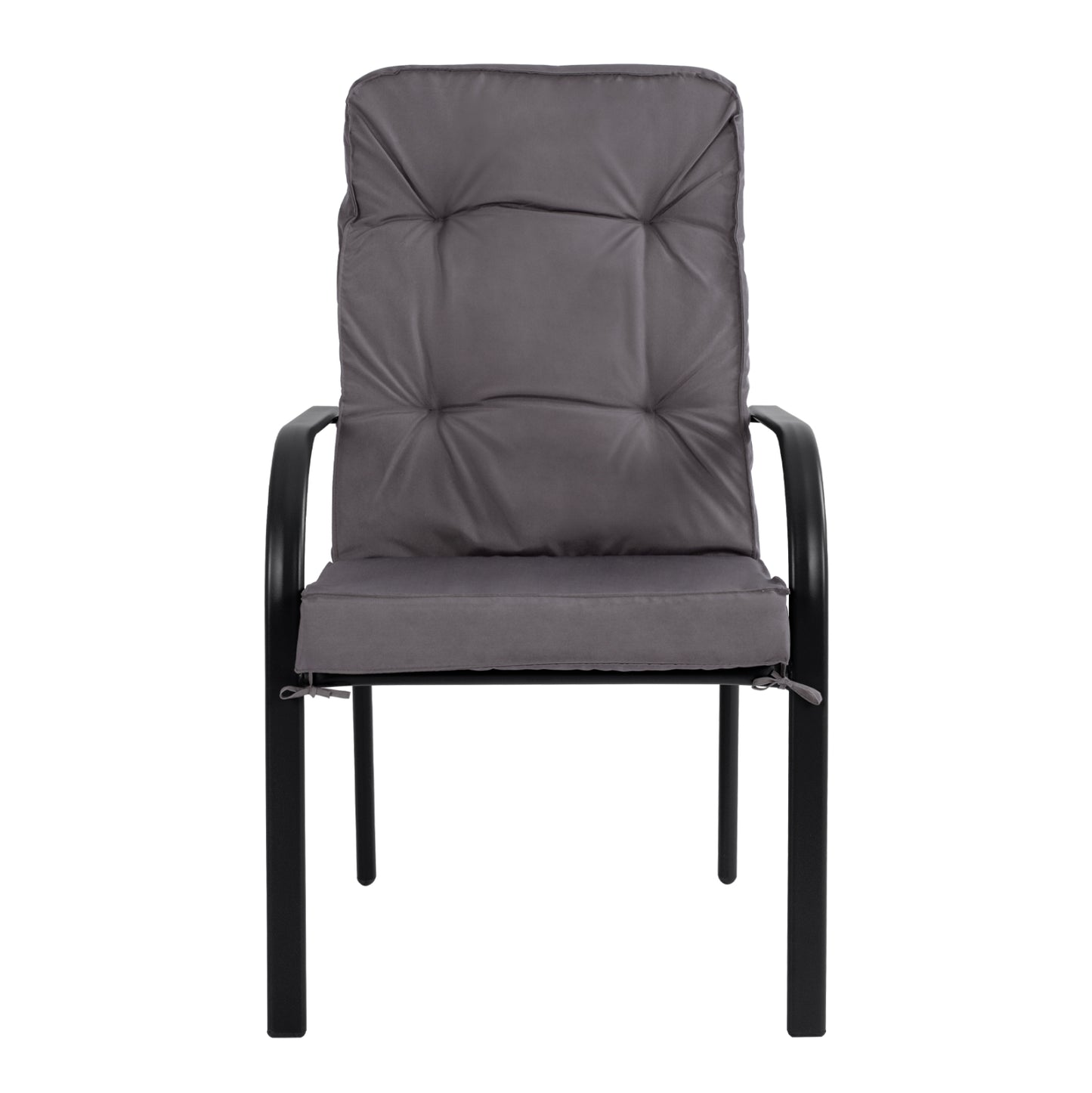 ENDIKA METAL ARMCHAIR IN GREY WITH CUSHION 60x71x105