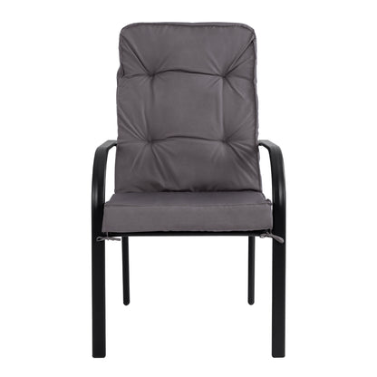 ENDIKA METAL ARMCHAIR IN GREY WITH CUSHION 60x71x105