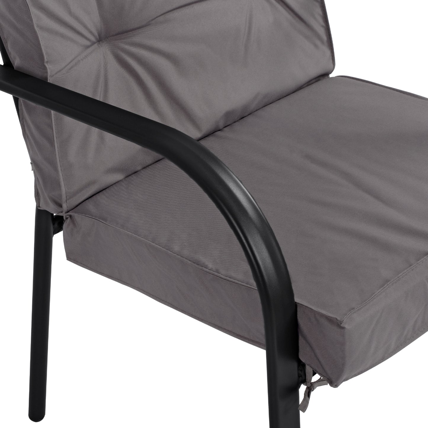 ENDIKA METAL ARMCHAIR IN GREY WITH CUSHION 60x71x105