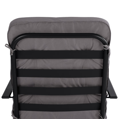 ENDIKA METAL ARMCHAIR IN GREY WITH CUSHION 60x71x105