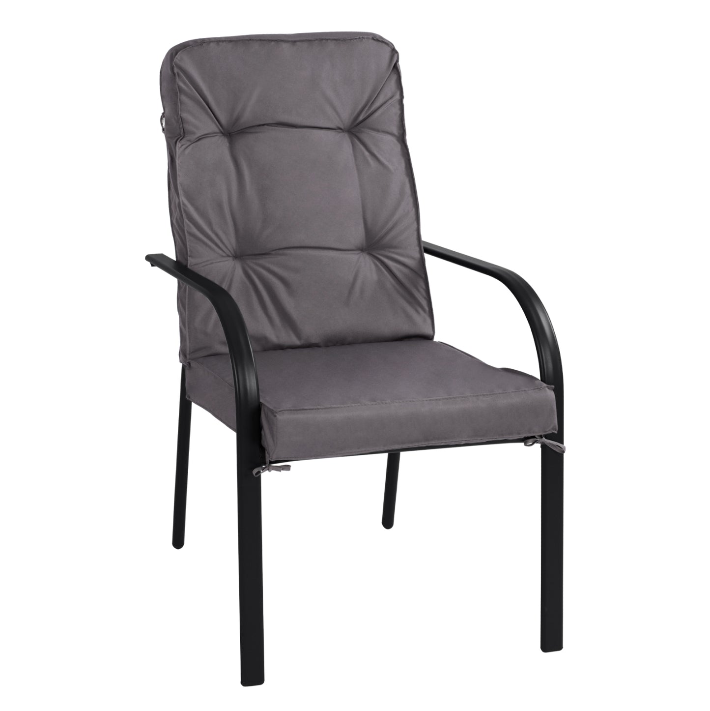 ENDIKA METAL ARMCHAIR IN GREY WITH CUSHION 60x71x105