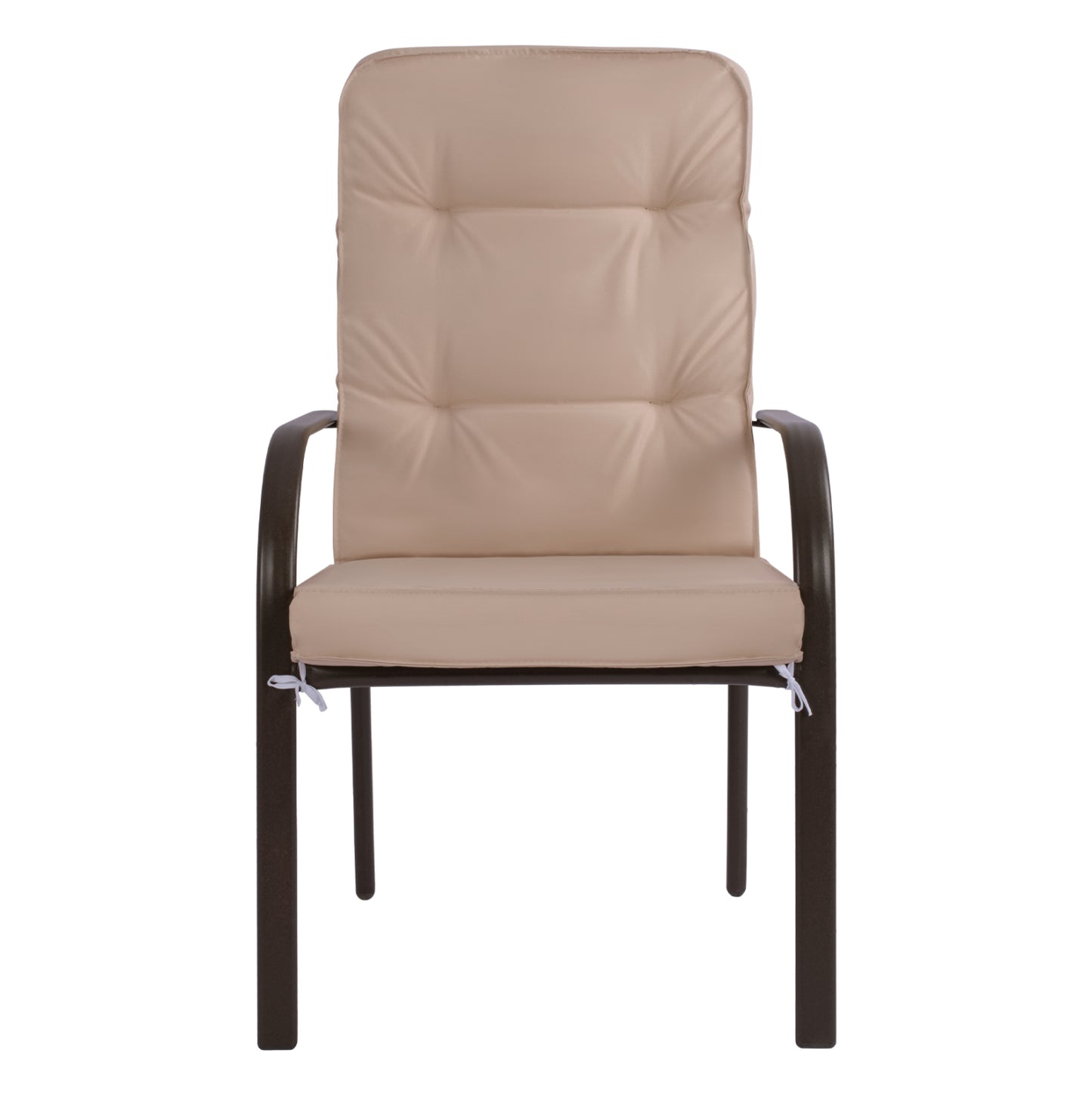 ENDIKA METAL ARMCHAIR IN BROWN WITH BEIGE CUSHION 60x71x105