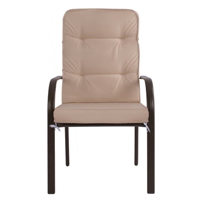 ENDIKA METAL ARMCHAIR IN BROWN WITH BEIGE CUSHION 60x71x105