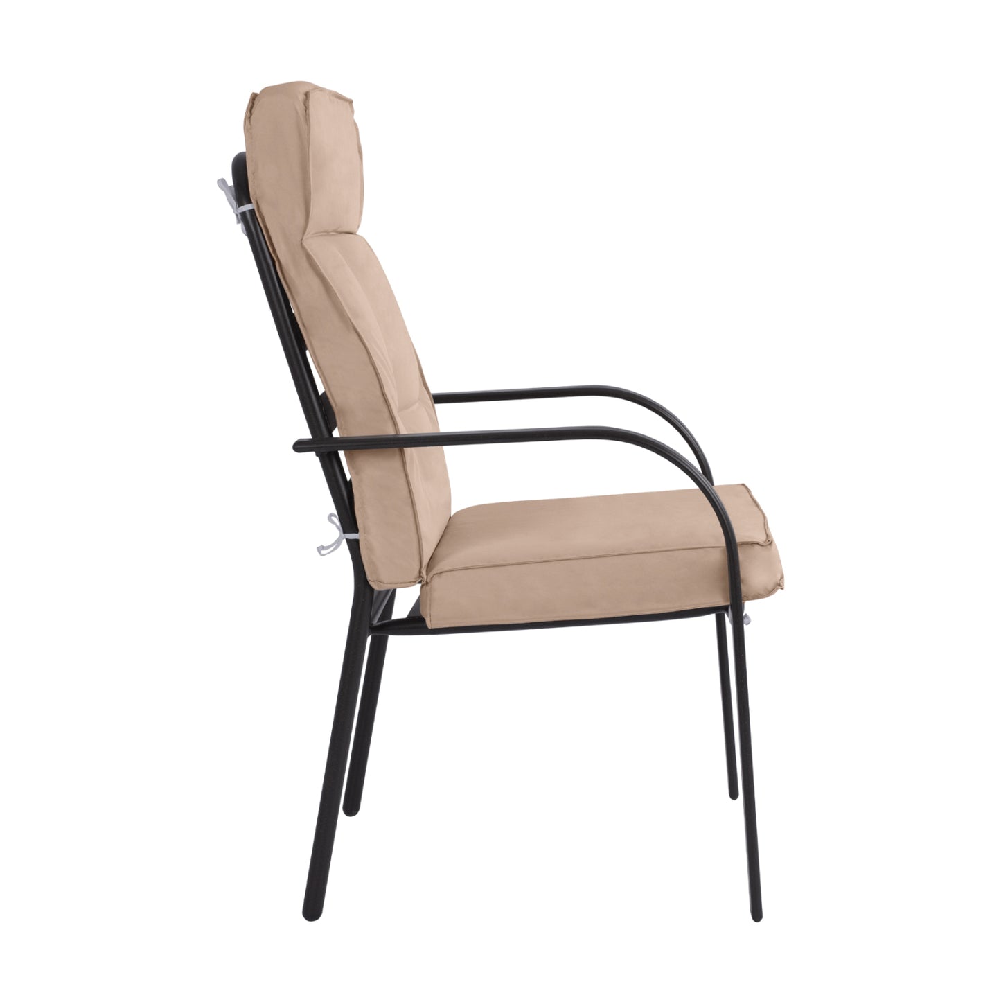 ENDIKA METAL ARMCHAIR IN BROWN WITH BEIGE CUSHION 60x71x105
