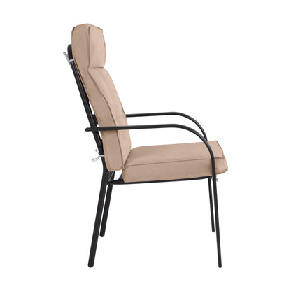 ENDIKA METAL ARMCHAIR IN BROWN WITH BEIGE CUSHION 60x71x105
