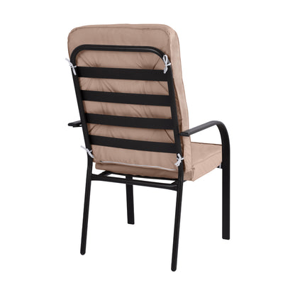 ENDIKA METAL ARMCHAIR IN BROWN WITH BEIGE CUSHION 60x71x105