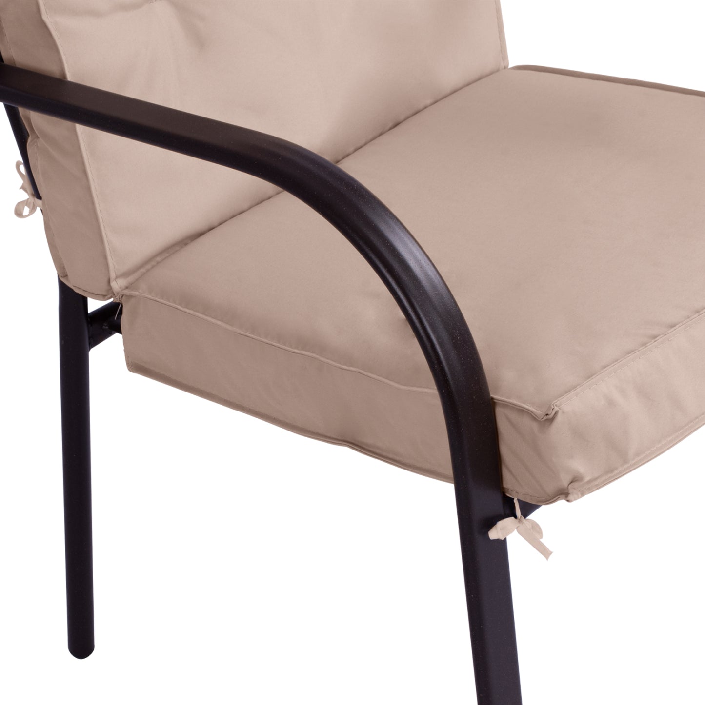 ENDIKA METAL ARMCHAIR IN BROWN WITH BEIGE CUSHION 60x71x105