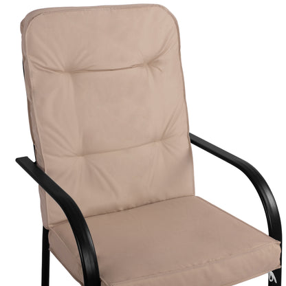 ENDIKA METAL ARMCHAIR IN BROWN WITH BEIGE CUSHION 60x71x105