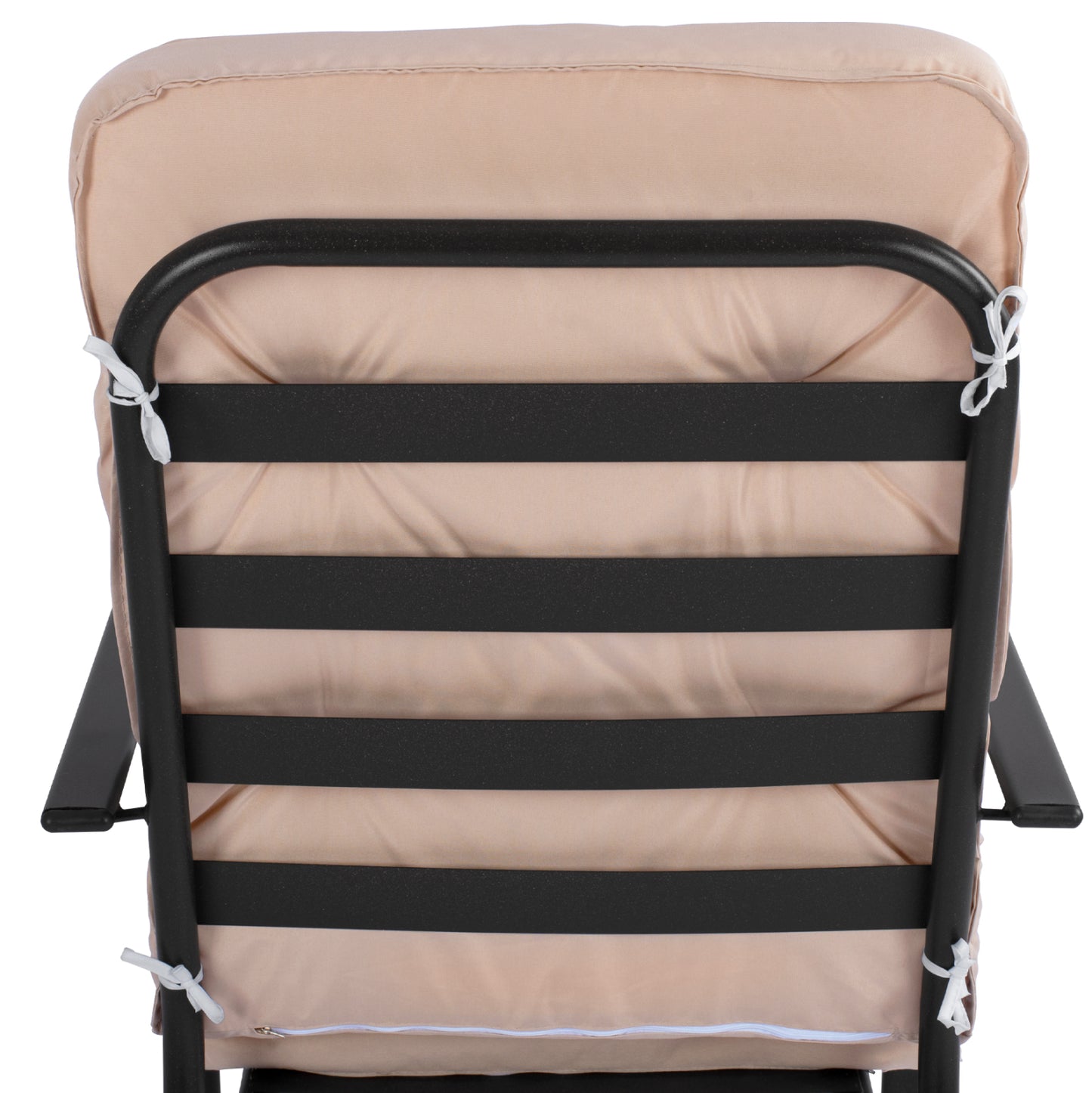 ENDIKA METAL ARMCHAIR IN BROWN WITH BEIGE CUSHION 60x71x105