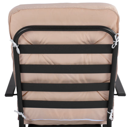ENDIKA METAL ARMCHAIR IN BROWN WITH BEIGE CUSHION 60x71x105
