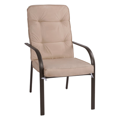 ENDIKA METAL ARMCHAIR IN BROWN WITH BEIGE CUSHION 60x71x105