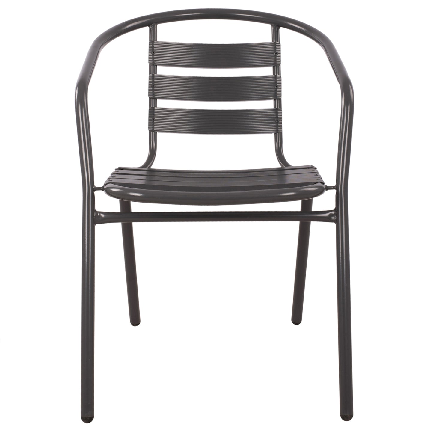 ARMCHAIR LAURA METAL GREY WITH ALUMINUM SLATS 54x59x73