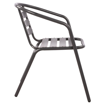 ARMCHAIR LAURA METAL GREY WITH ALUMINUM SLATS 54x59x73