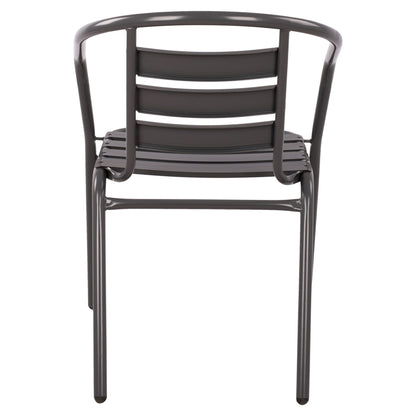 ARMCHAIR LAURA METAL GREY WITH ALUMINUM SLATS 54x59x73