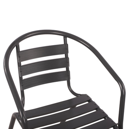 ARMCHAIR LAURA METAL GREY WITH ALUMINUM SLATS 54x59x73