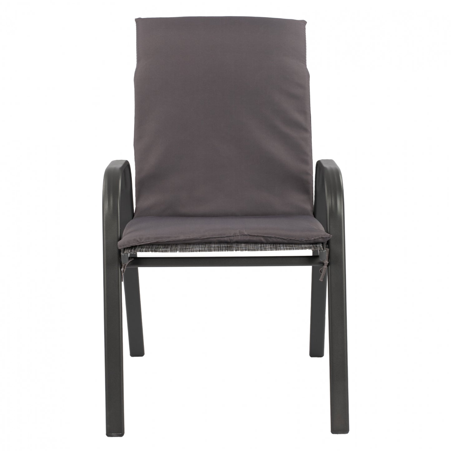 LEON METAL ARMCHAIR GREY WITH GREY CUSHION 54x70x93