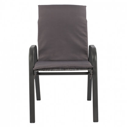LEON METAL ARMCHAIR GREY WITH GREY CUSHION 54x70x93