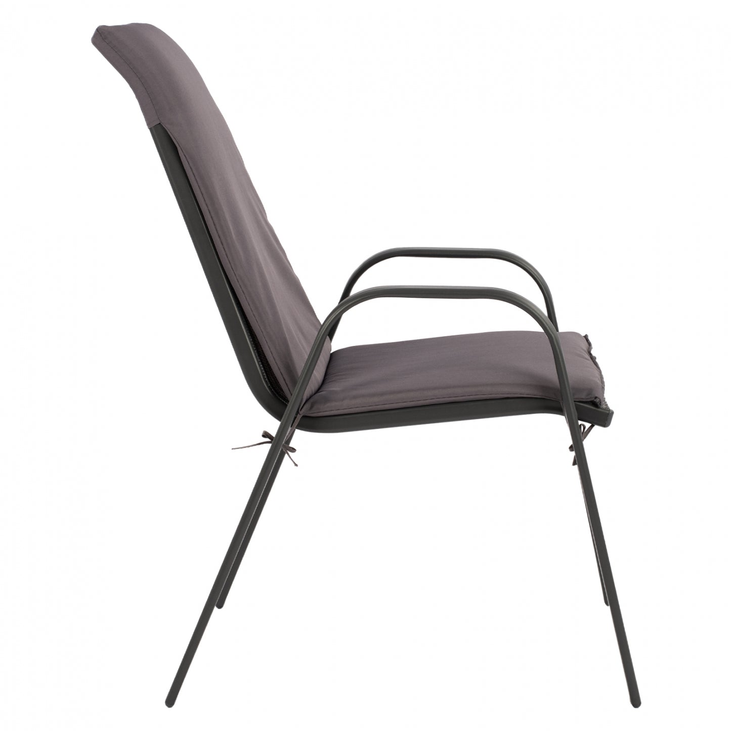 LEON METAL ARMCHAIR GREY WITH GREY CUSHION 54x70x93