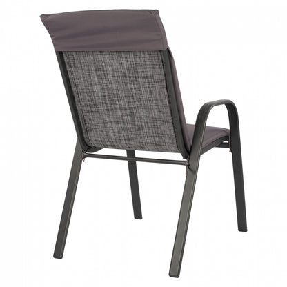 LEON METAL ARMCHAIR GREY WITH GREY CUSHION 54x70x93
