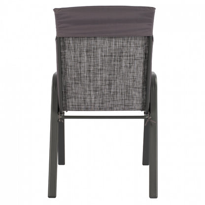 LEON METAL ARMCHAIR GREY WITH GREY CUSHION 54x70x93