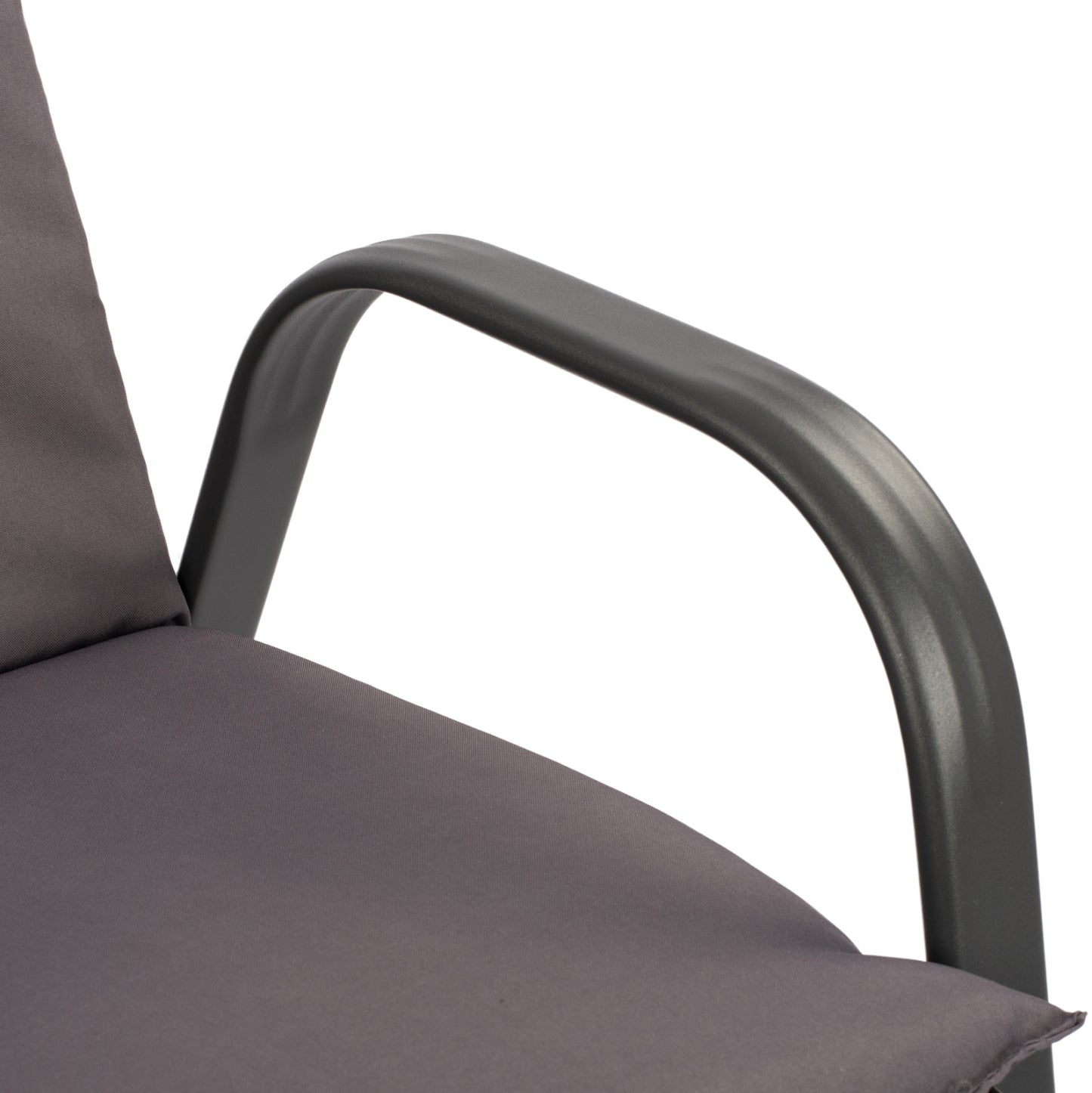 LEON METAL ARMCHAIR GREY WITH GREY CUSHION 54x70x93