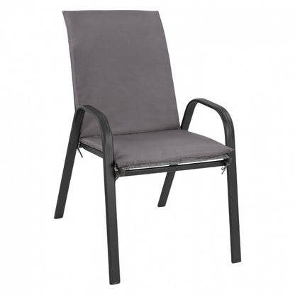 LEON METAL ARMCHAIR GREY WITH GREY CUSHION 54x70x93