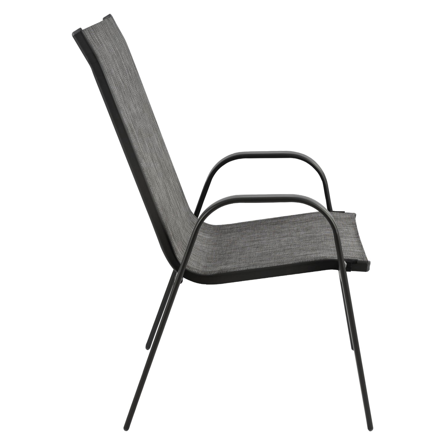 ARMCHAIR OUTDOOR LEON METAL GREY WITH TEXTILENE GREY 54x70x93