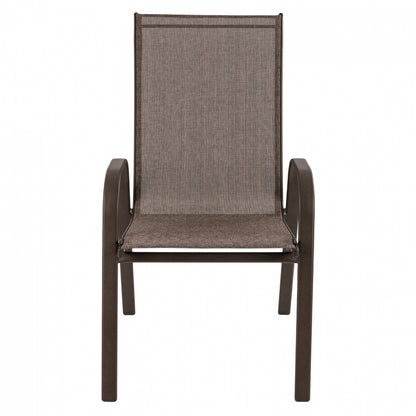 ARMCHAIR OUTDOOR LEON METAL BROWN WITH TEXTILENE BROWN 54x70x93